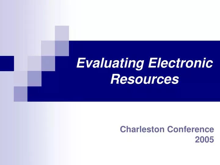evaluating electronic resources
