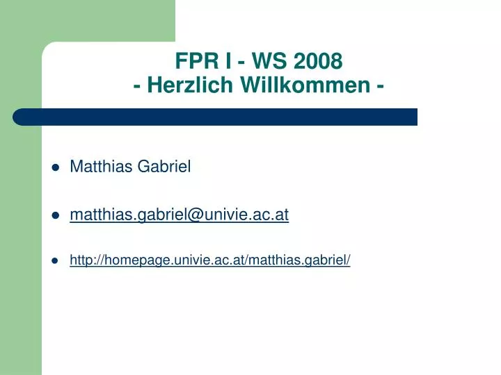 fpr i ws 2008 herzlich willkommen