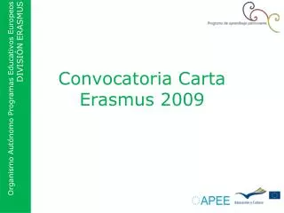 convocatoria carta erasmus 2009