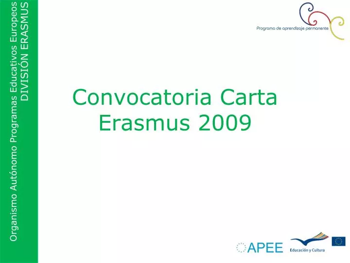 convocatoria carta erasmus 2009