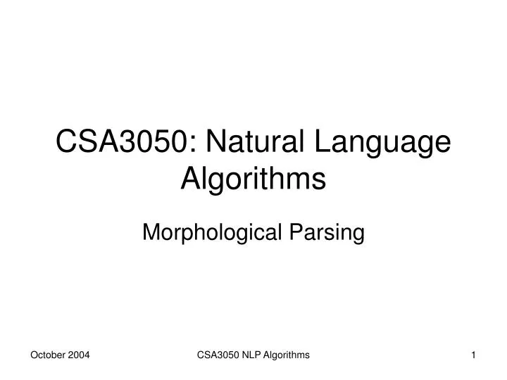 csa3050 natural language algorithms