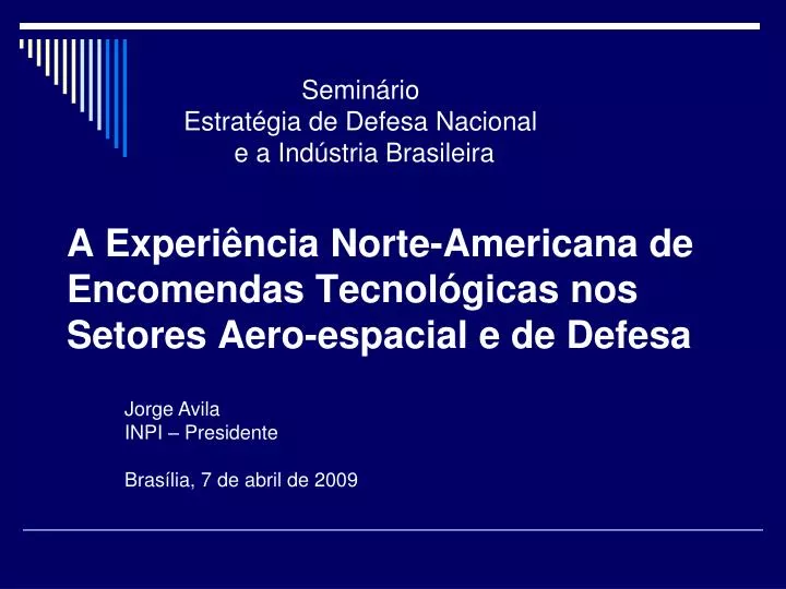 a experi ncia norte americana de encomendas tecnol gicas nos setores aero espacial e de defesa