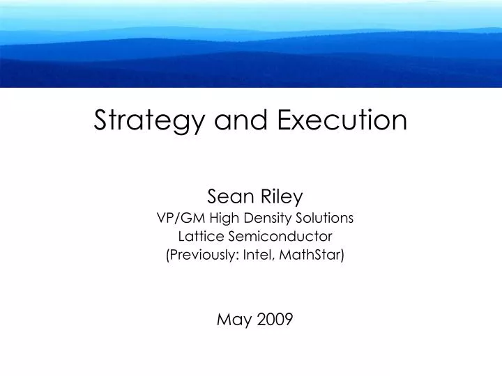 strategy and execution