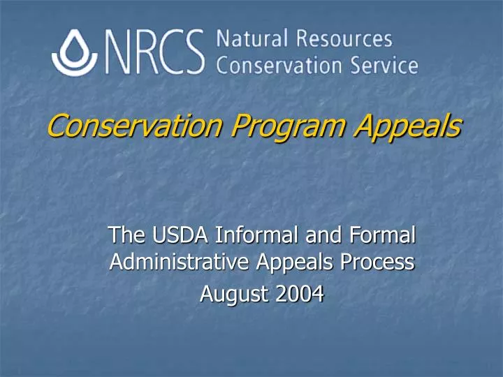 conservation program appeals
