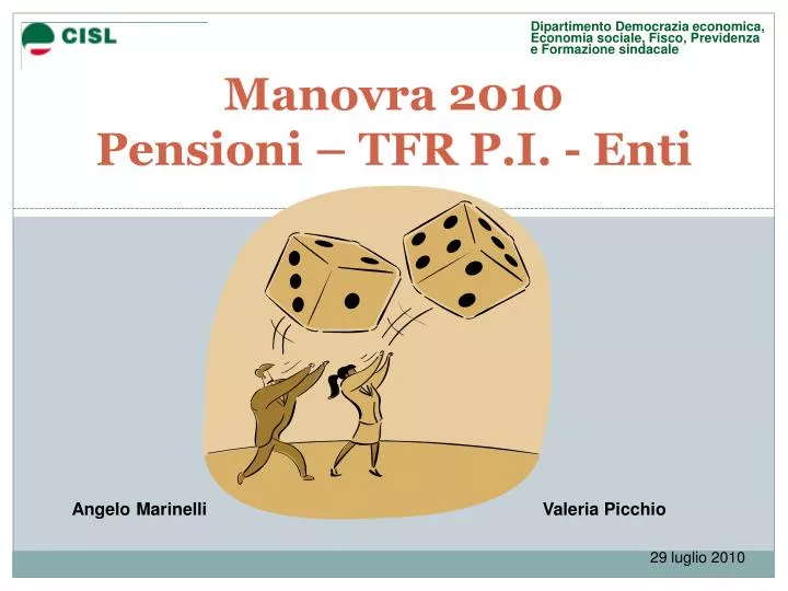 manovra 2010 pensioni tfr p i enti
