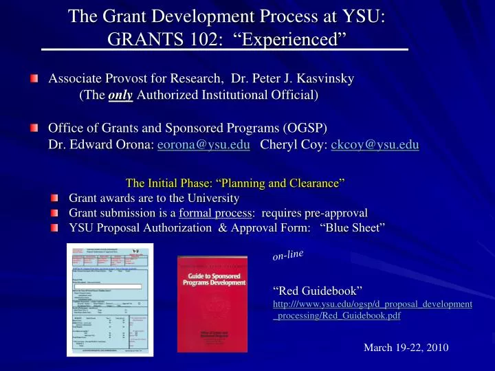 the grant development process at ysu grants 102 experienced