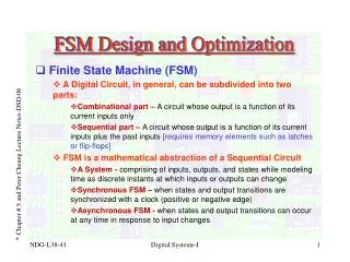 FSM Design and Optimization