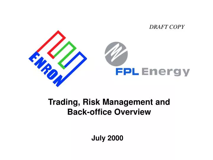 trading risk management and back office overview
