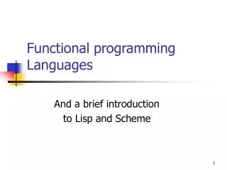 Functional programming Languages