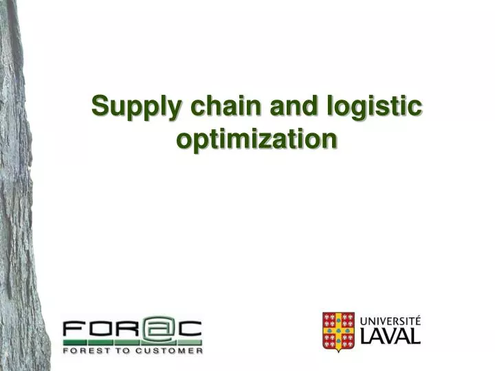 supply chain and logistic optimization