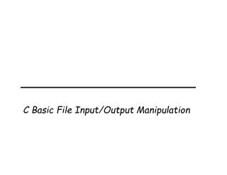 C Basic File Input/Output Manipulation