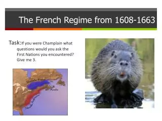 The French Regime from 1608-1663