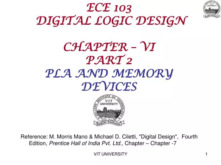 ece 103 digital logic design chapter vi part 2 pla and memory devices