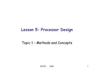 Lesson 5: Processor Design