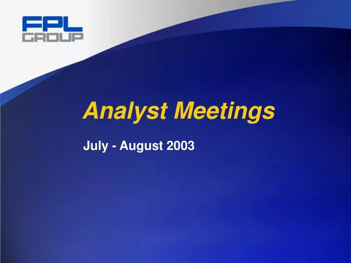 analyst meetings