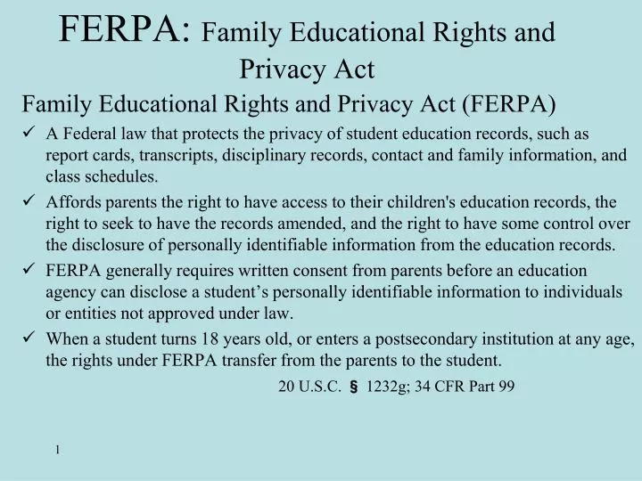 ferpa family educational rights and privacy act