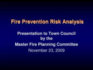 Fire Prevention Risk Analysis