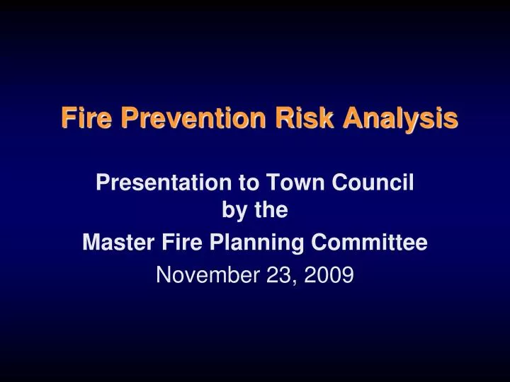 fire prevention risk analysis