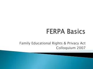 FERPA Basics