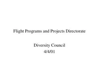 Flight Programs and Projects Directorate
