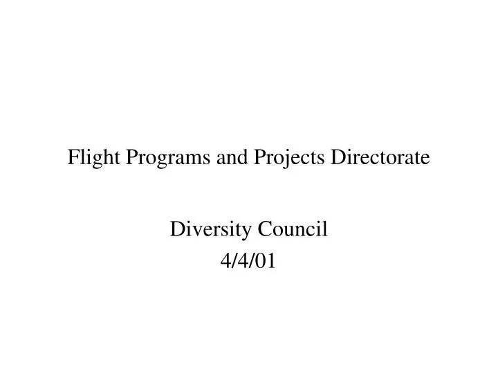 flight programs and projects directorate