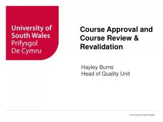 Course Approval and Course Review &amp; Revalidation