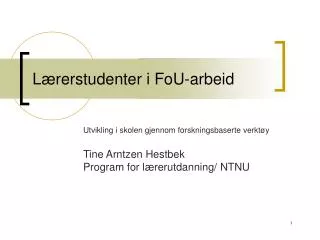 l rerstudenter i fou arbeid
