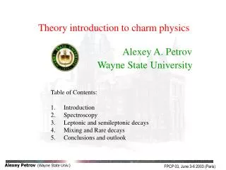 Theory introduction to charm physics