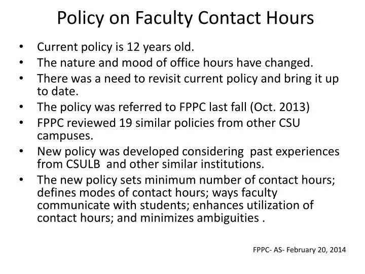 policy on faculty contact hours