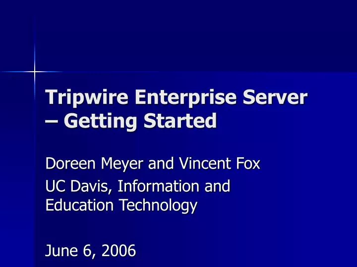 tripwire enterprise server getting started