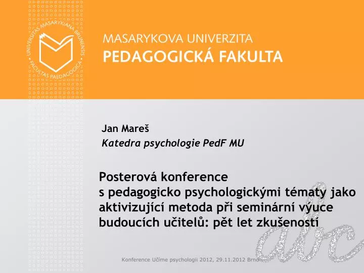 jan mare katedra psychologie pedf mu