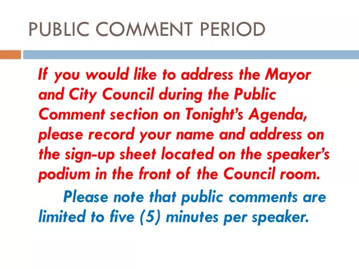 public comment period