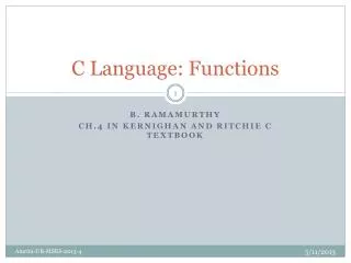 C Language: Functions