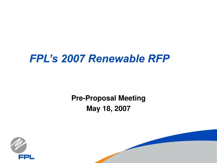 fpl s 2007 renewable rfp