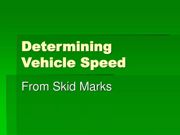 determining vehicle speed