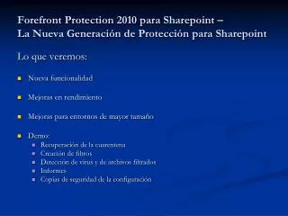 forefront protection 2010 para sharepoint la nueva generaci n de protecci n para sharepoint