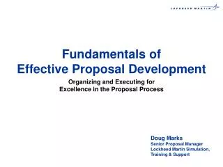 Fundamentals of Effective Proposal Development