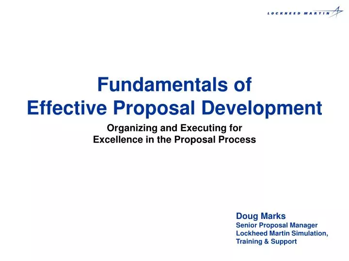 fundamentals of effective proposal development