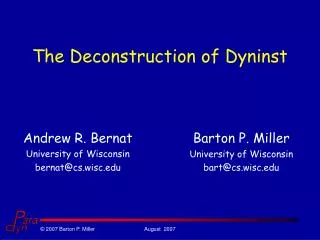 The Deconstruction of Dyninst