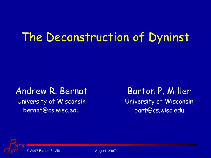 the deconstruction of dyninst