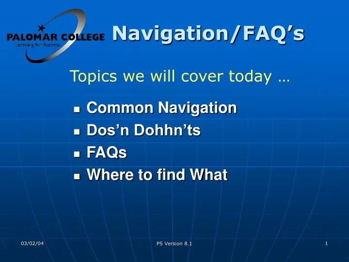 navigation faq s