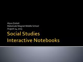 Social Studies Interactive Notebooks