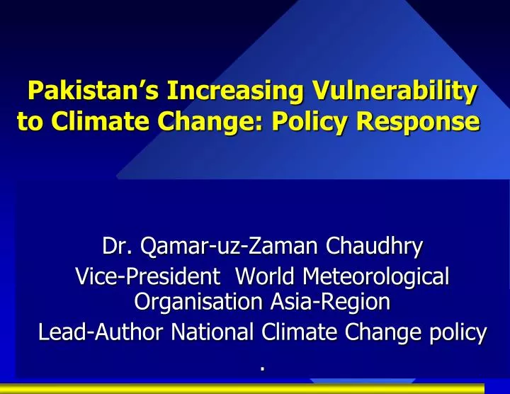 pakistan s increasing vulnerability to climate change policy response