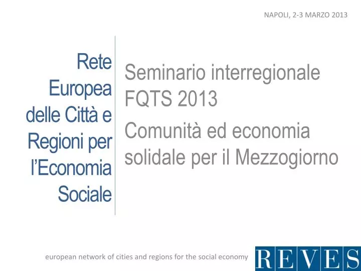 rete europea delle citt e regioni per l economia sociale