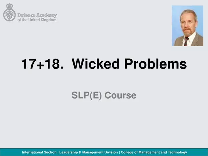 17 18 wicked problems
