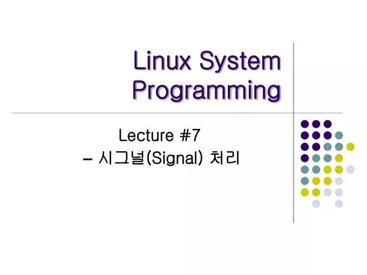 linux system programming