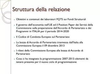 struttura della relazione