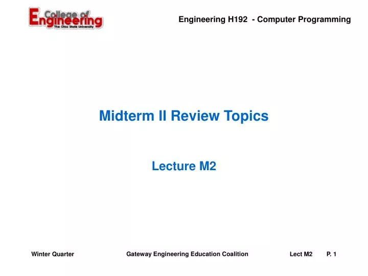 midterm ii review topics