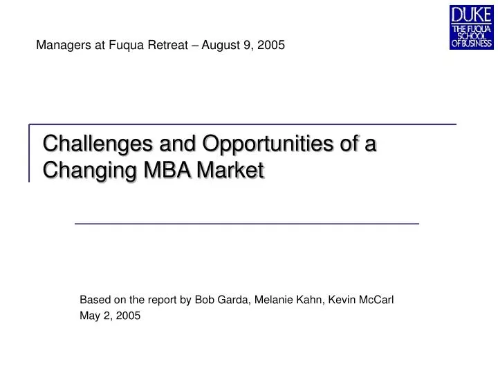 challenges and opportunities of a changing mba market