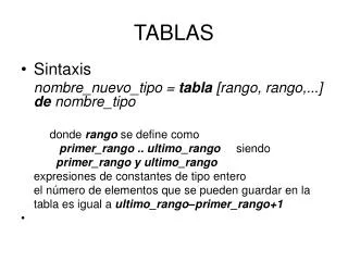 tablas